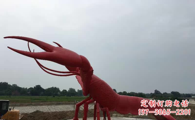 泉州广场不锈钢仿真龙虾雕塑