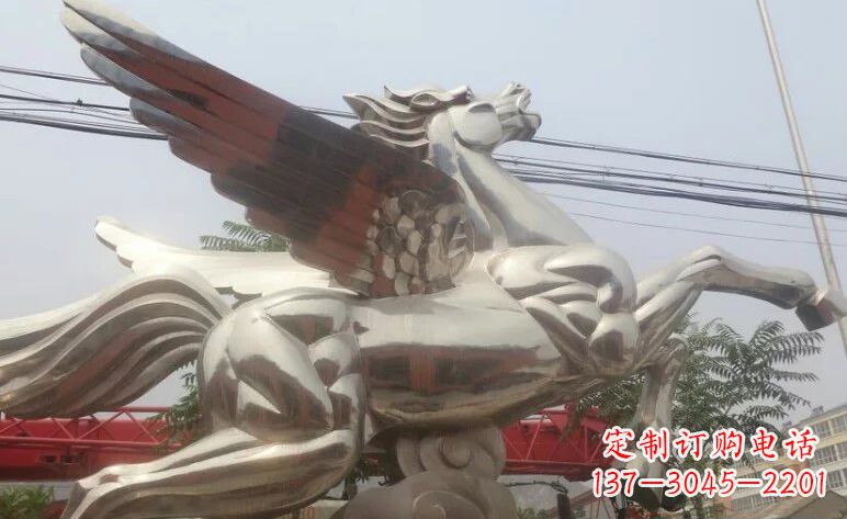 泉州流畅优美的不锈钢飞马雕塑