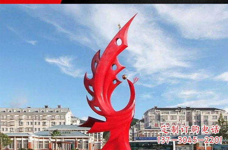 泉州广场不锈钢凤凰摆件雕塑1