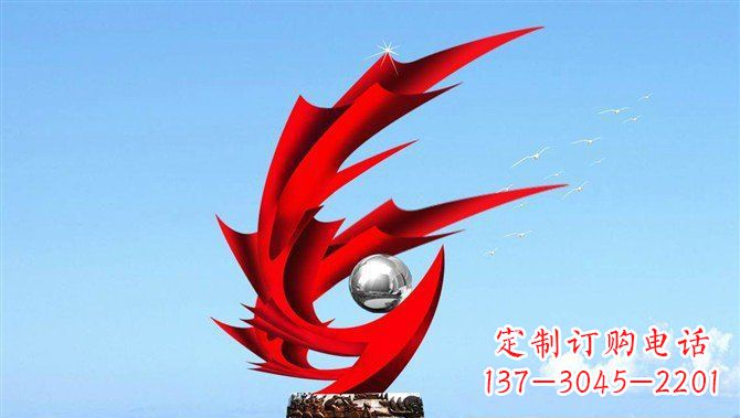 泉州广场不锈钢凤凰大型抽象雕塑