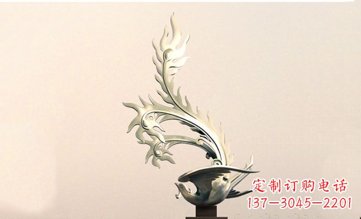 泉州广场不锈钢凤凰雕塑 (5)