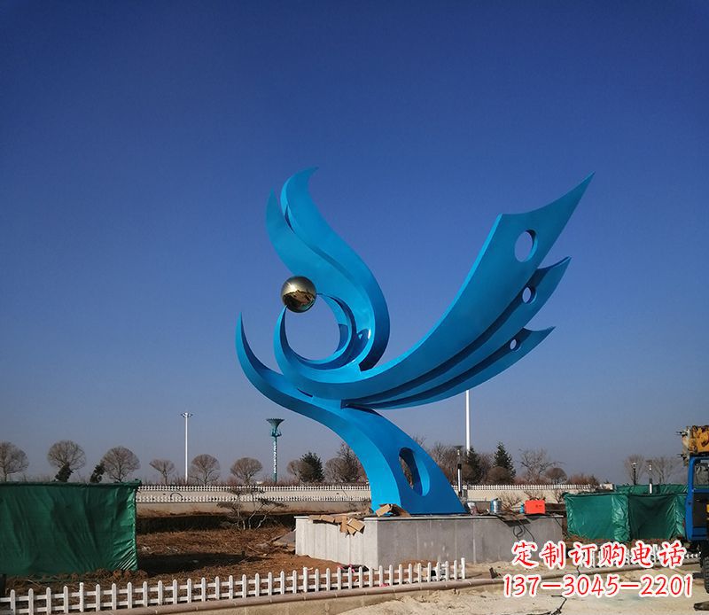 泉州广场不锈钢凤凰雕塑