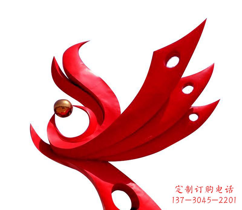 泉州广场不锈钢凤凰社区雕塑
