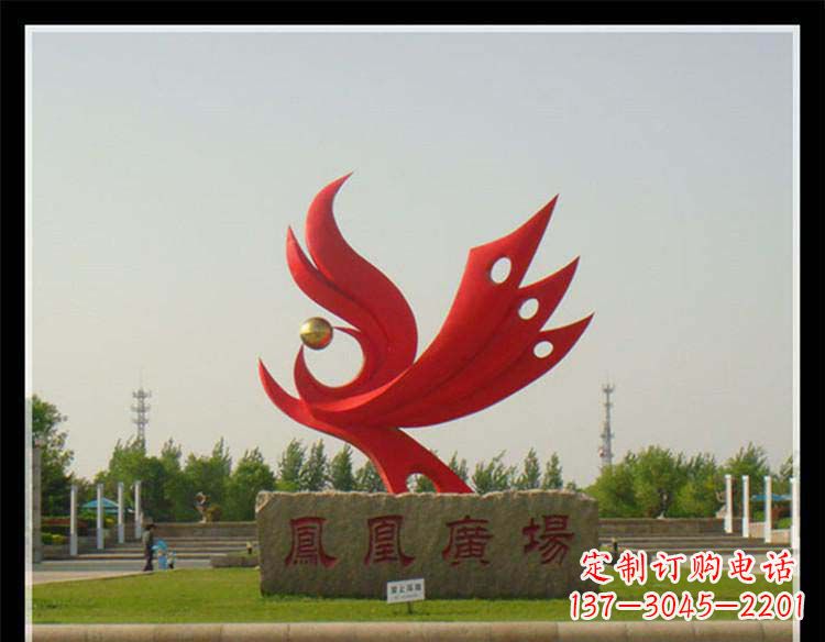 泉州广场不锈钢凤凰装饰雕塑