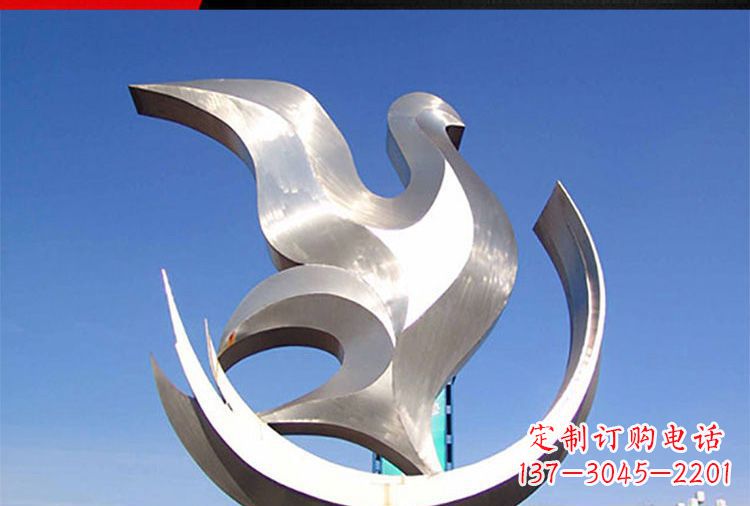 泉州雕刻工艺制作的精美不锈钢鸽子摆件
