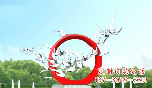 泉州华丽优雅的不锈钢鸽子雕塑