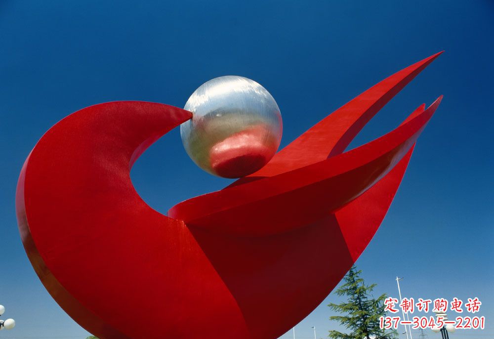 泉州广场不锈钢和平鸽明珠雕塑