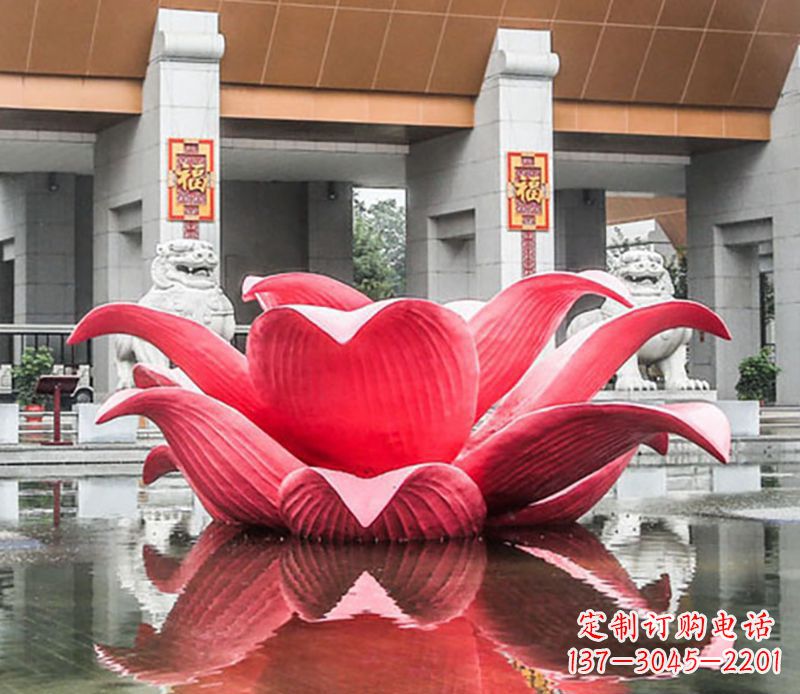 泉州广场不锈钢荷花景观雕塑