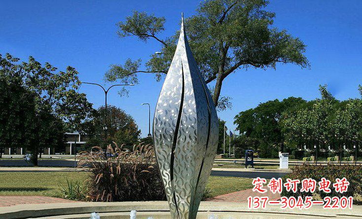 泉州锦绣花骨朵不锈钢喷泉雕塑
