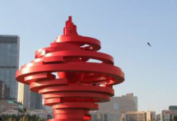 泉州不锈钢抽象火炬雕塑，展现活力与坚强