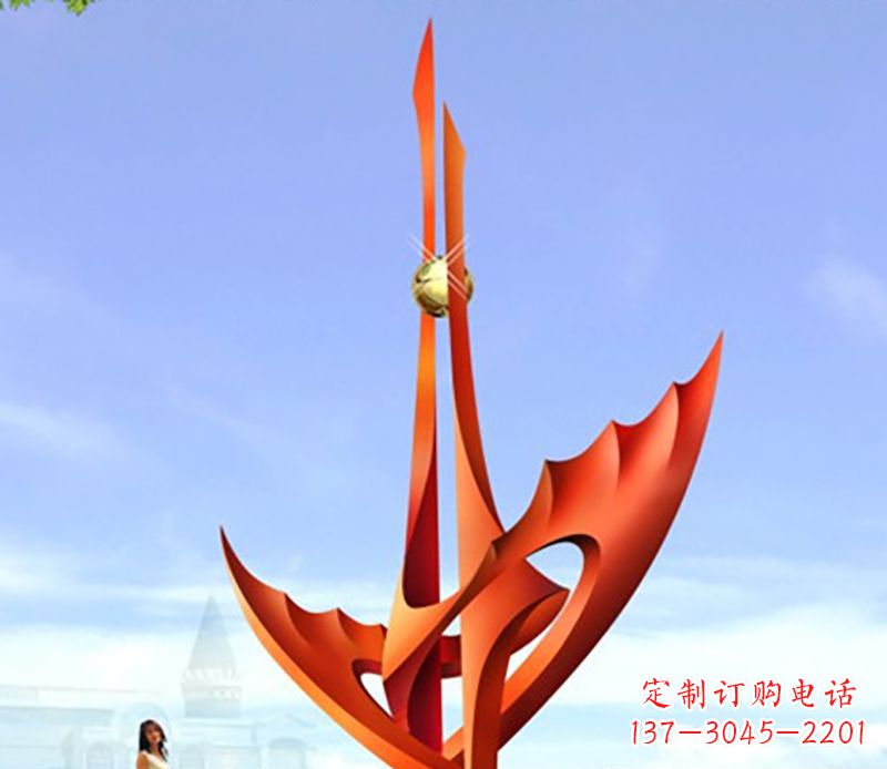 泉州不锈钢火炬抽象雕塑