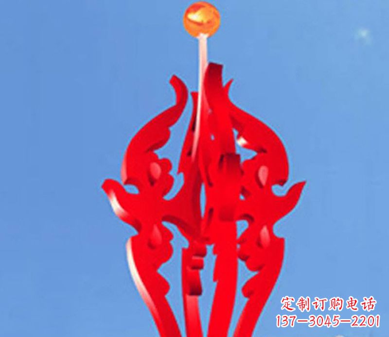 泉州中领雕塑出品:不锈钢火苗抽象雕塑