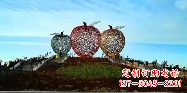 泉州精美大气的不锈钢苹果雕塑