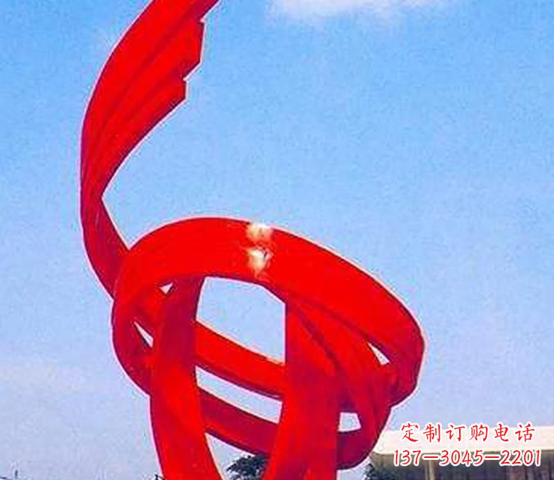 泉州中领雕塑出品:不锈钢螺旋飘带景观雕塑