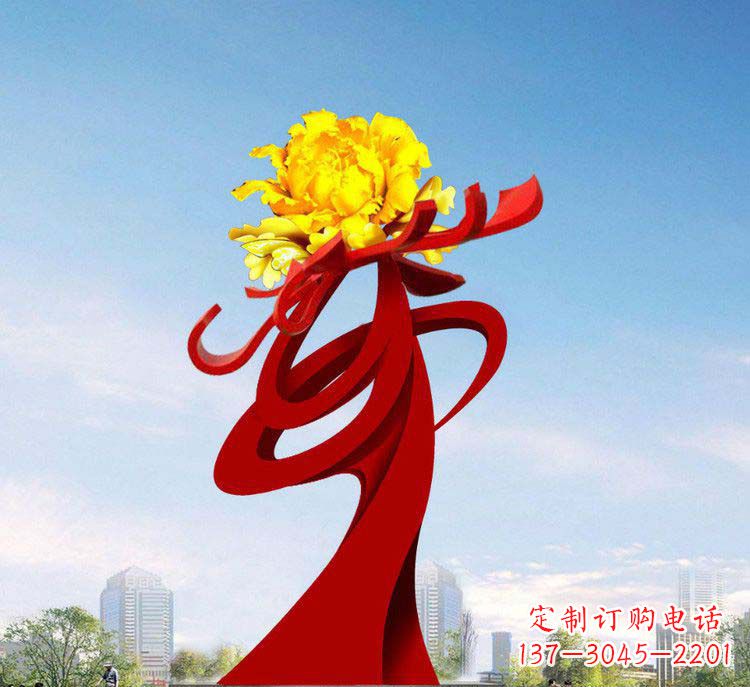 泉州中领雕塑:牡丹花开,把美景永久定格