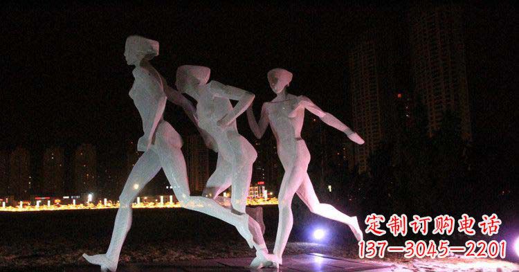 泉州优雅靓丽的女性不锈钢跑步雕塑