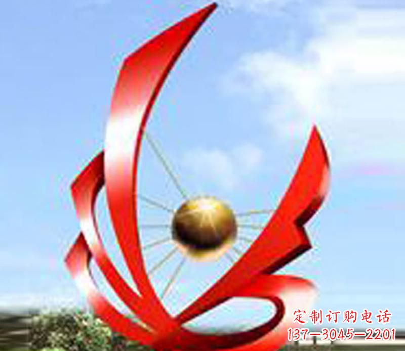 泉州让风带来梦想——中领雕塑飘带球网景观雕塑