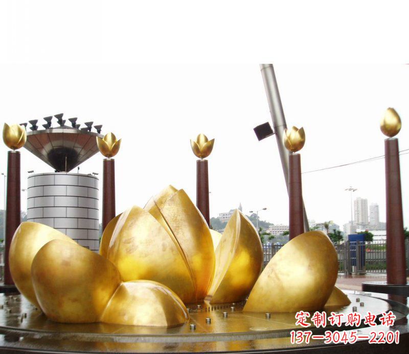 泉州全新设计!中领雕塑莲花抽象广场雕塑