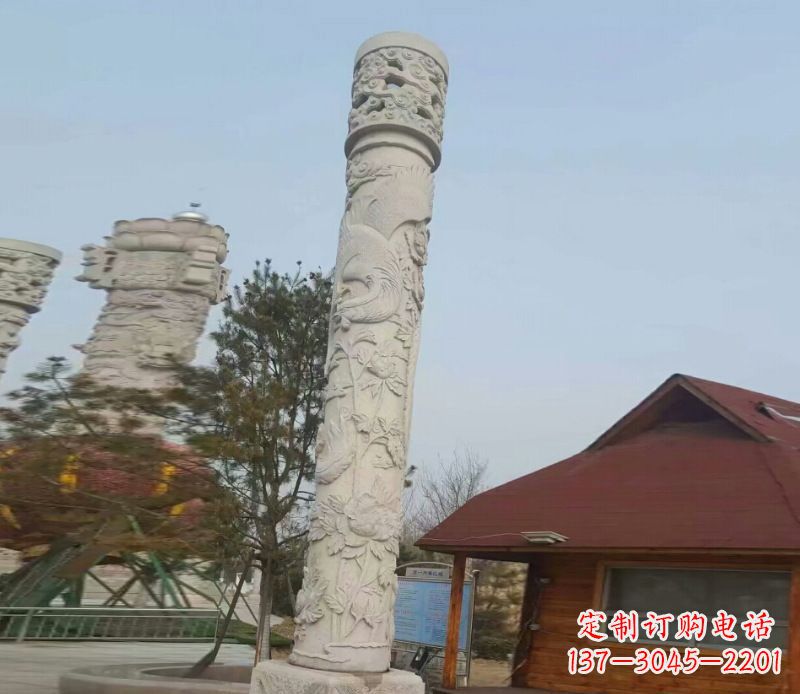 泉州迎宾龙柱石雕——大理石景观雕刻精美艺术品