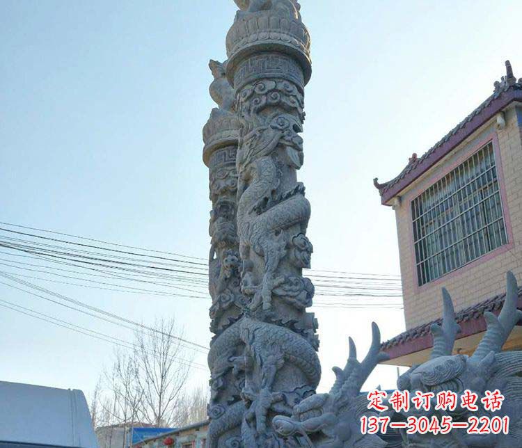 泉州精美广场大理石龙柱雕塑