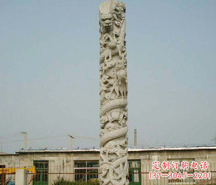 泉州中领雕塑——独具特色的大理石盘龙柱雕塑