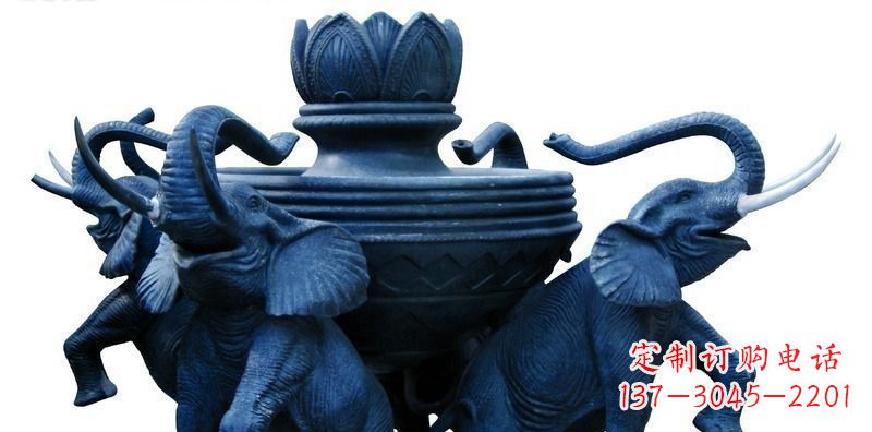 泉州广场大象莲花鼎景观铜雕
