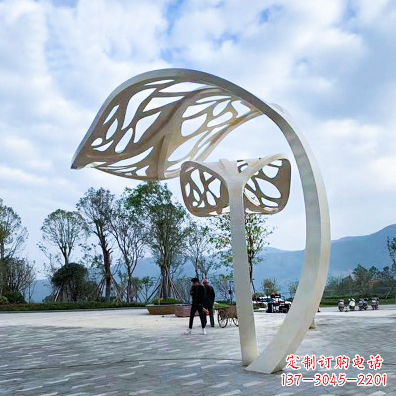 泉州精致的不锈钢树叶雕塑