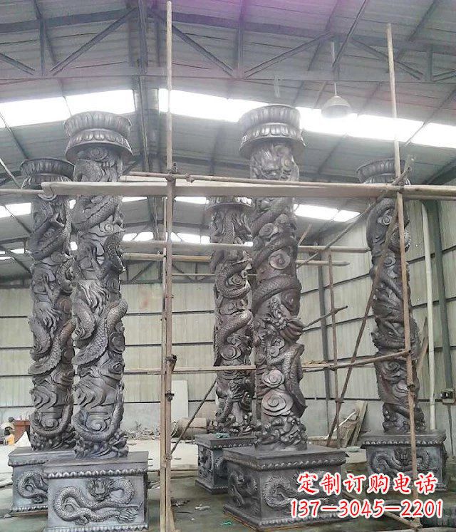 泉州传统艺术雕刻精美大型仿铜龙柱