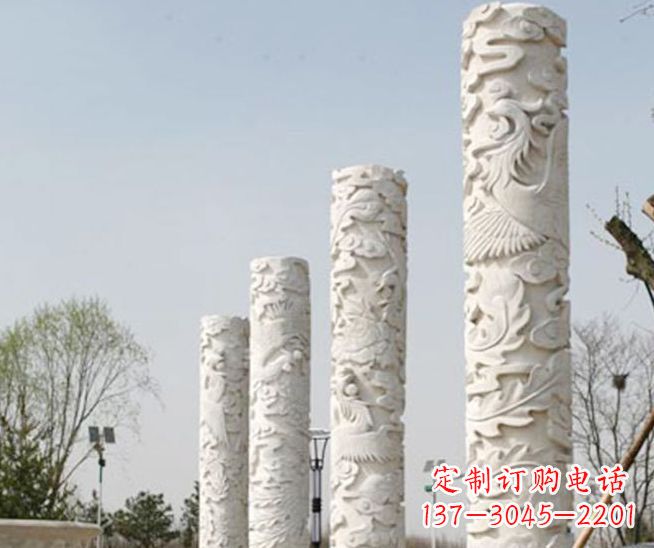 泉州尊贵优雅,凤凰浮雕龙柱景观石雕