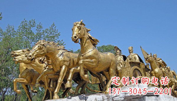 泉州中领雕塑:精美古典马车铜雕