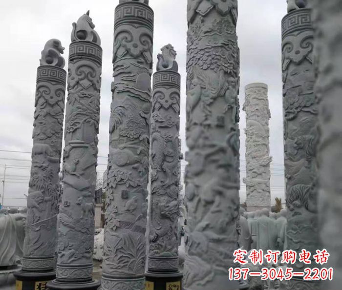 泉州广场景观12生肖石柱 (2)