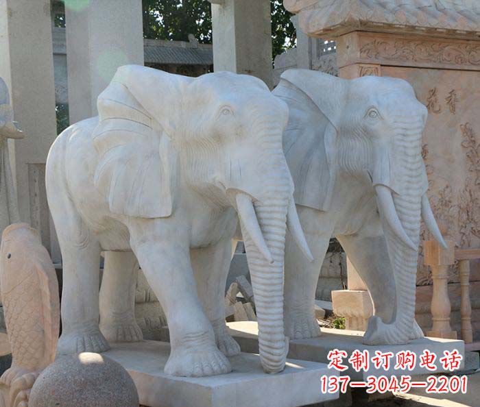 泉州广场景观大理石大象石雕 (3)