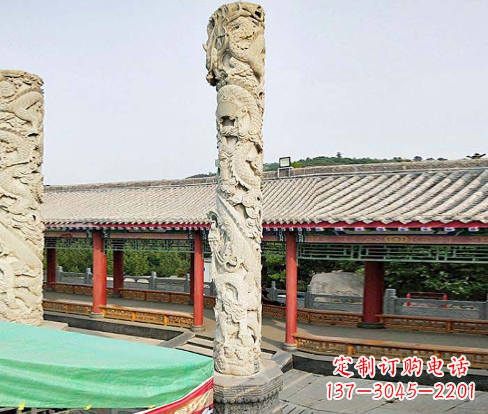 泉州广场景观大理石龙柱石雕 (2)