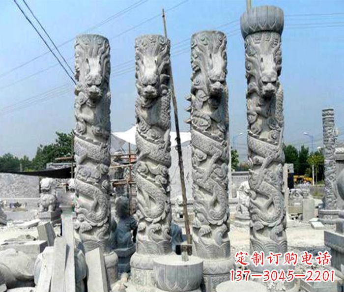 泉州广场景观大理石龙柱石雕 (4)