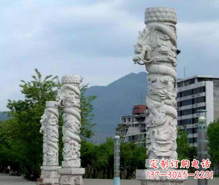 泉州广场景观大理石龙柱石雕 (3)
