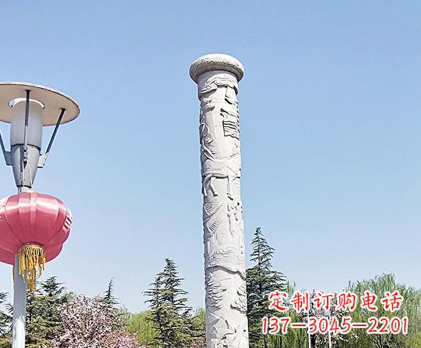 泉州广场景观大理石龙柱石雕 (6)