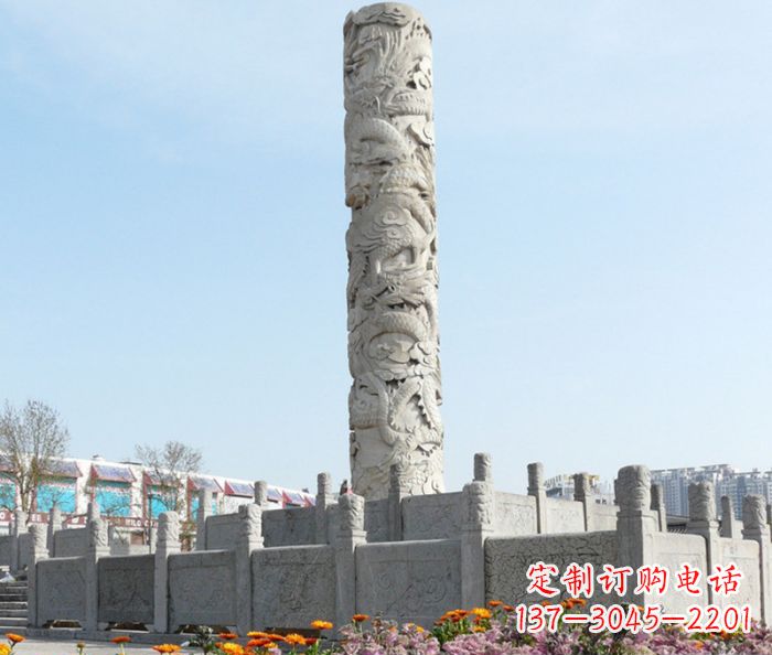泉州广场景观大理石龙柱石雕_1 (2)