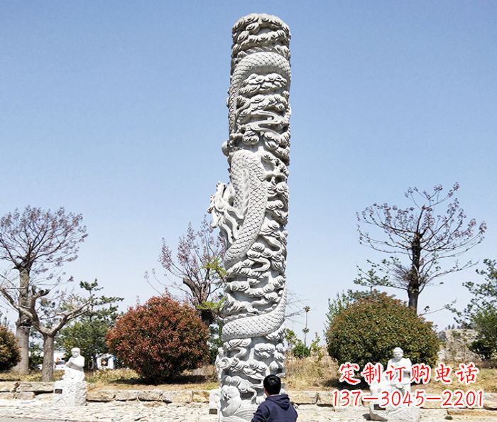 泉州广场景观大理石盘龙柱石雕