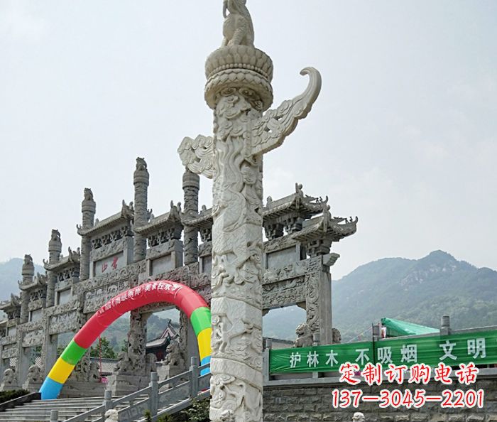 泉州广场景观汉白玉华表石雕