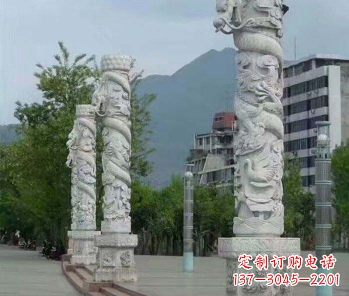 泉州定制精美的盘龙柱石雕
