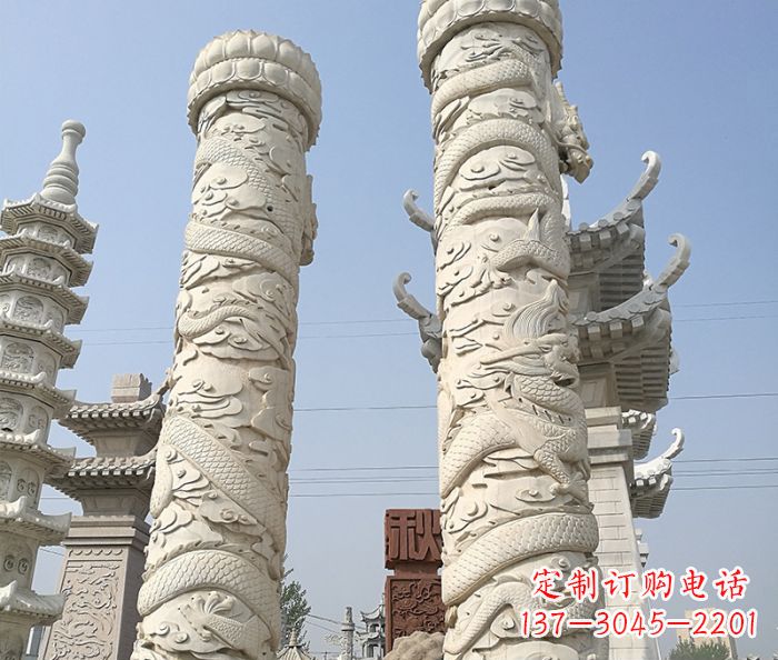 泉州广场景观盘龙柱石雕 (7)