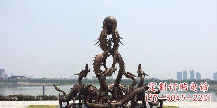 泉州广场九龙戏珠铜龙铜雕