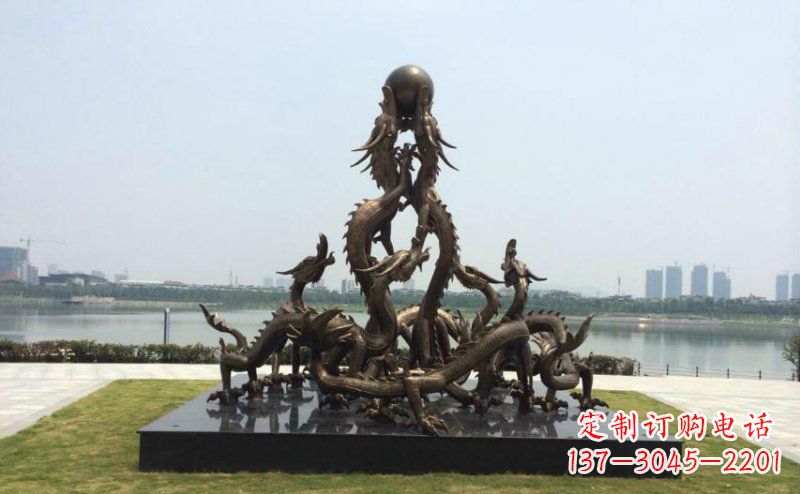 泉州广场九龙不锈钢雕塑