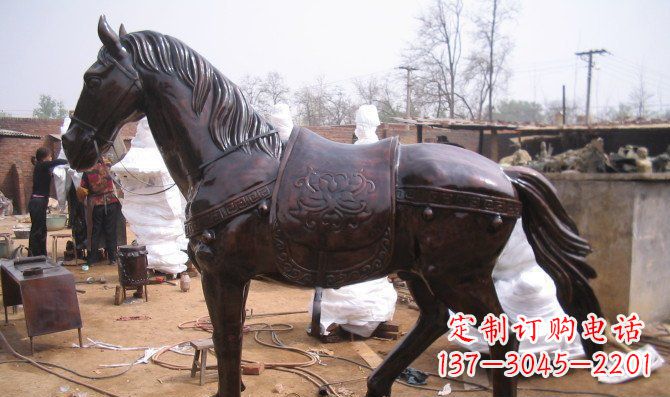 泉州欣赏骏马美丽高贵的动物铜雕