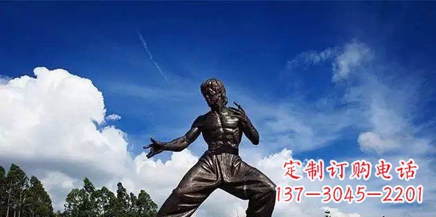 泉州流派经典不朽:李小龙名人铜雕