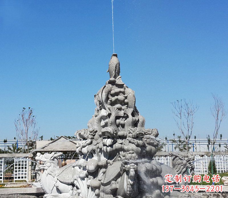 泉州令人称羡的广场龙龟喷泉石雕