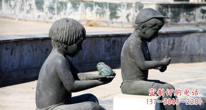 泉州儿童景观铜雕,携带童趣的青蛙