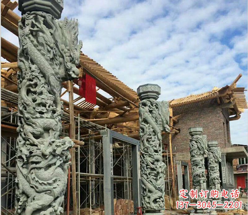 泉州广场盘龙柱大理石柱子石雕