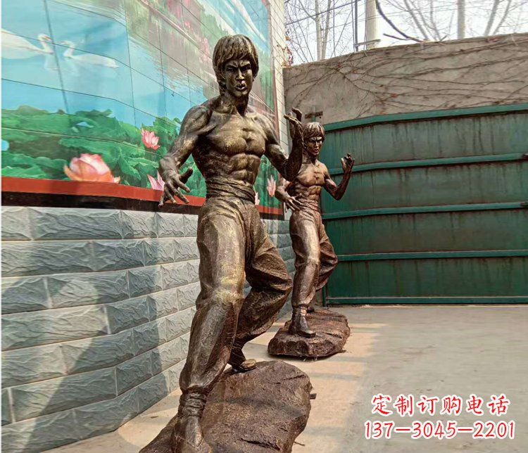 泉州专业定制李小龙铜雕小品