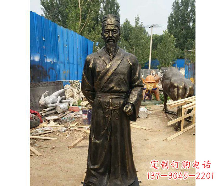 泉州广场铜雕刘备人物雕塑